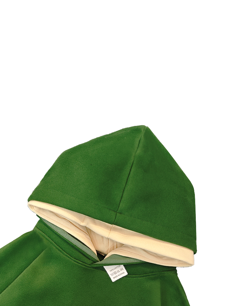 Felpa con cappuccio oversize Double Cap con logo e marchio personalizzati, stile speciale, unisex