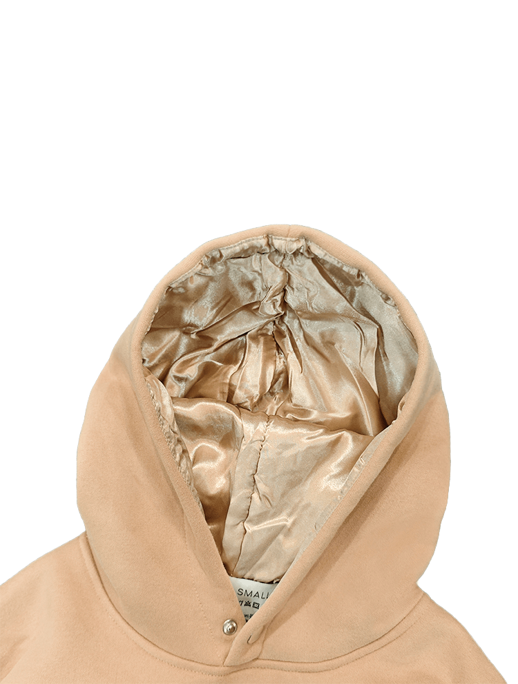 Felpa con cappuccio in raso personalizzata con fodera in seta e pullover interno