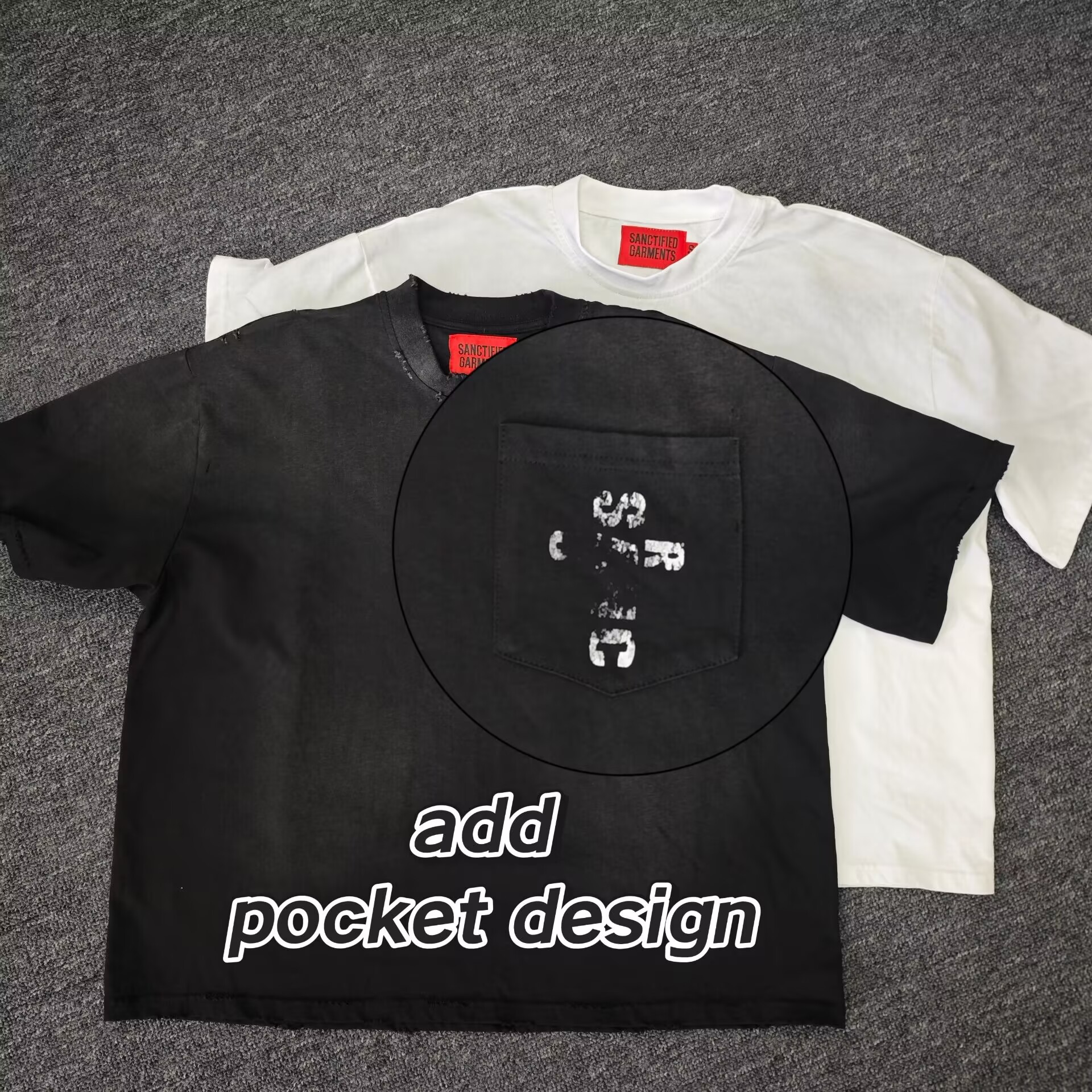 Maglietta da uomo oversize, t-shirt bianca, lavaggio acido, pesante, lavaggio sbiadito dal sole, t-shirt vintage squadrate e corte, effetto consumato, per uomo
