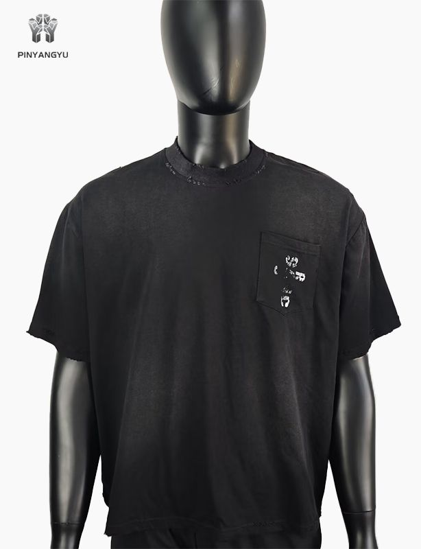 Maglietta da uomo oversize, t-shirt bianca, lavaggio acido, pesante, lavaggio sbiadito dal sole, t-shirt vintage squadrate e corte, effetto consumato, per uomo