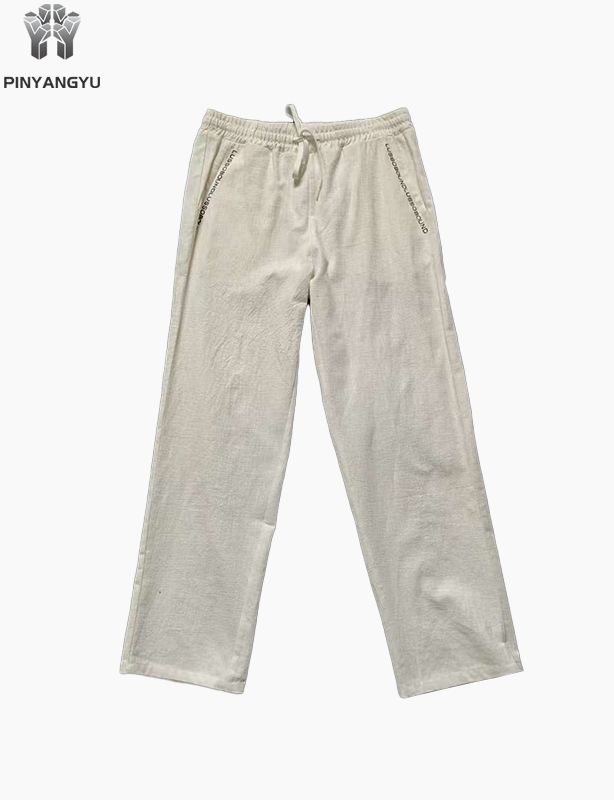 pantaloni personalizzati in tessuto di cotone e canapa