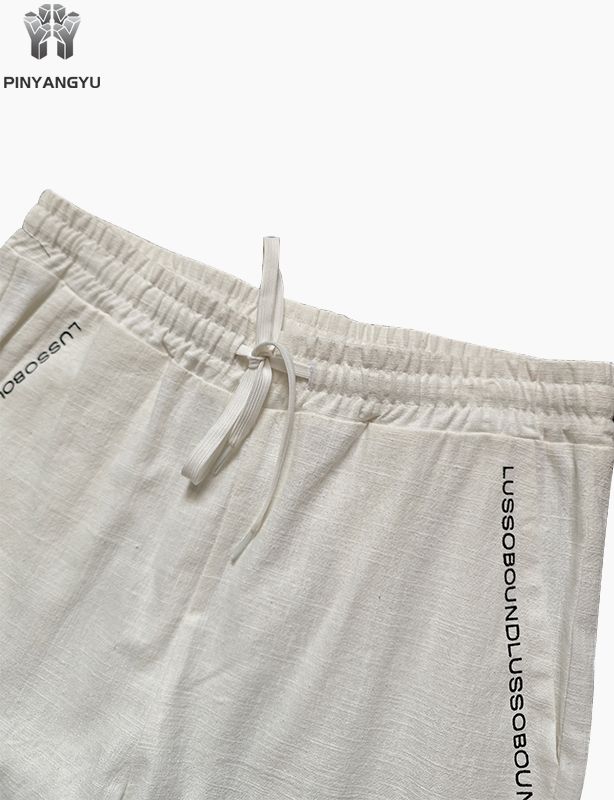 pantaloni personalizzati in tessuto di cotone e canapa