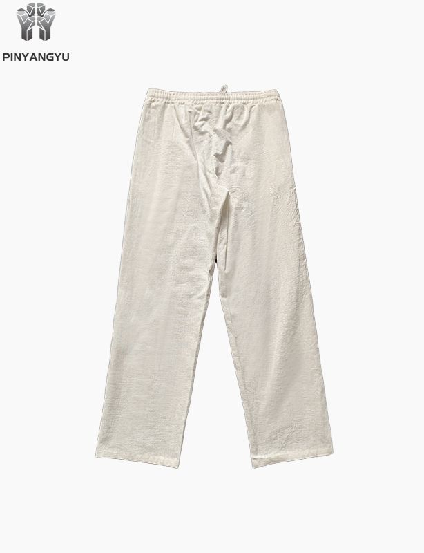 pantaloni personalizzati in tessuto di cotone e canapa