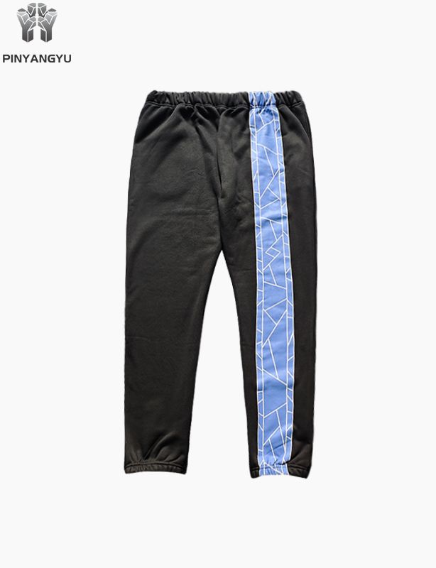 Pantaloni della tuta larghi da uomo in cotone con gamba dritta e logo personalizzato di alta qualità all'ingrosso