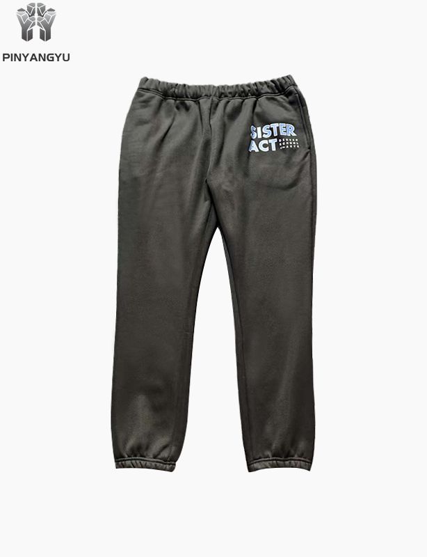 Pantaloni della tuta larghi da uomo in cotone con gamba dritta e logo personalizzato di alta qualità all'ingrosso