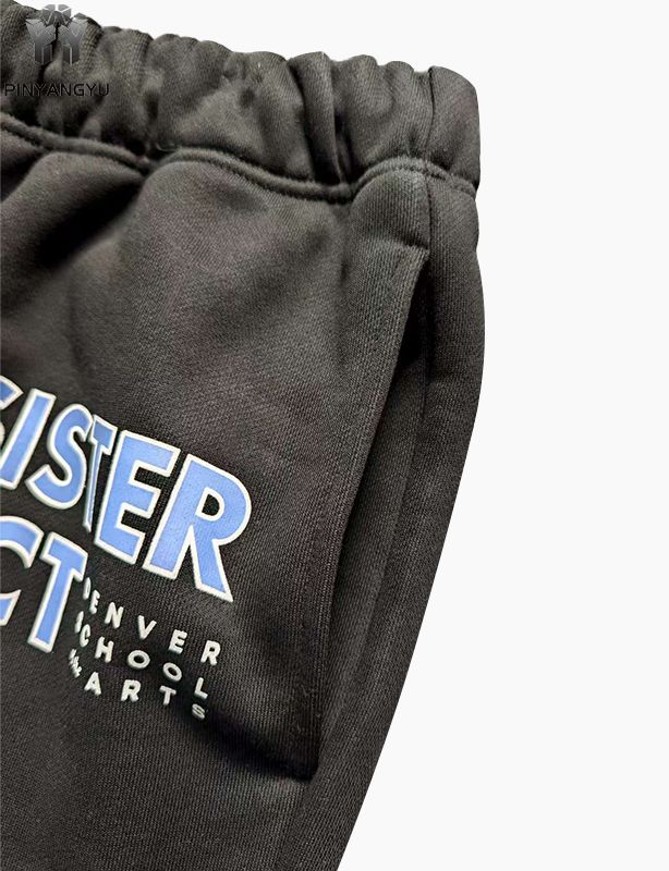 Pantaloni della tuta larghi da uomo in cotone con gamba dritta e logo personalizzato di alta qualità all'ingrosso