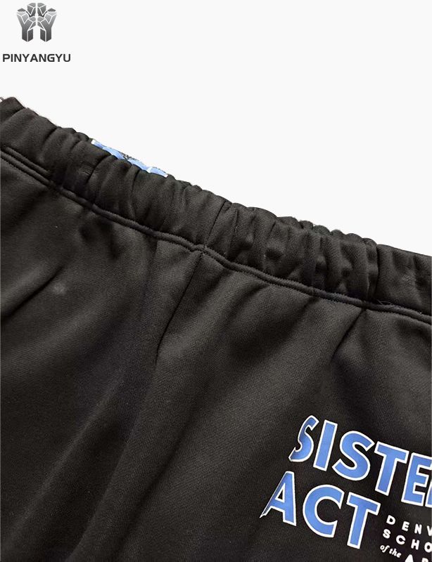 Pantaloni della tuta larghi da uomo in cotone con gamba dritta e logo personalizzato di alta qualità all'ingrosso