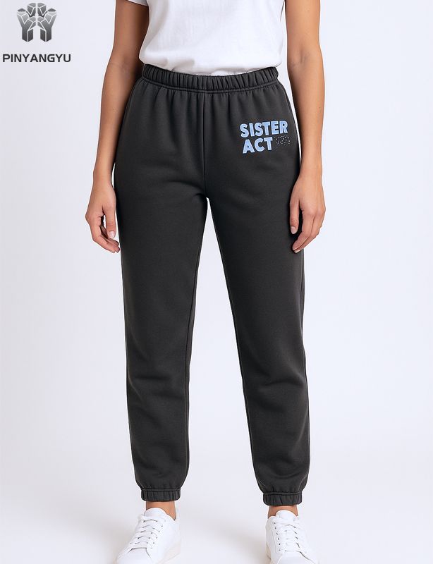 Pantaloni della tuta larghi da uomo in cotone con gamba dritta e logo personalizzato di alta qualità all'ingrosso