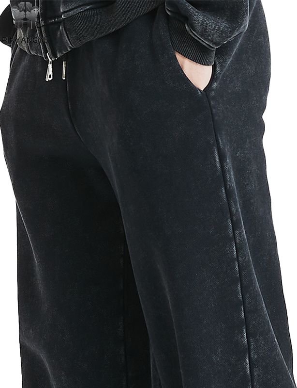 Pantaloni della tuta in cotone French Terry dal design personalizzato Pantaloni da jogging da uomo in maglia di cotone con gamba larga ampia e oversize con logo