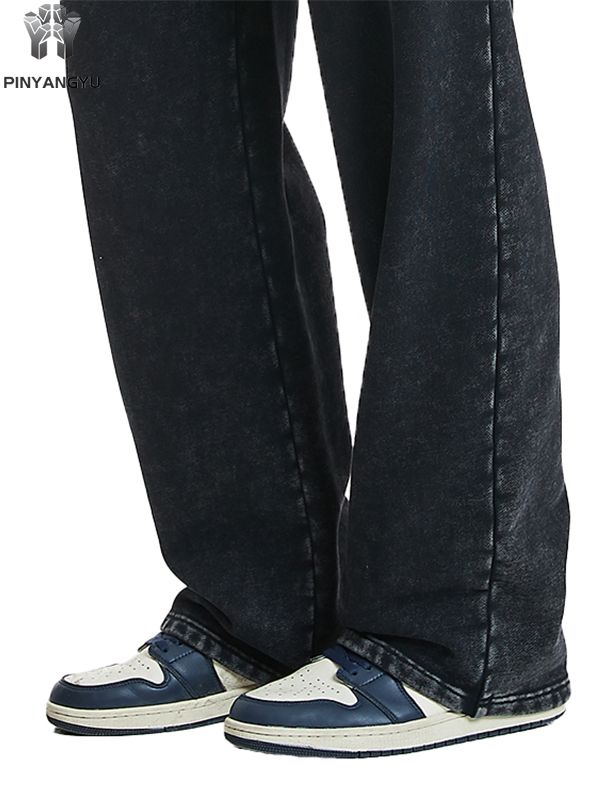 Pantaloni della tuta in cotone French Terry dal design personalizzato Pantaloni da jogging da uomo in maglia di cotone con gamba larga ampia e oversize con logo