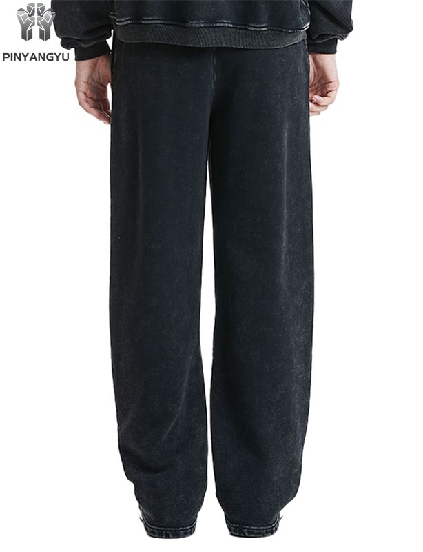 Pantaloni della tuta in cotone French Terry dal design personalizzato Pantaloni da jogging da uomo in maglia di cotone con gamba larga ampia e oversize con logo