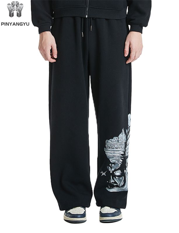 Pantaloni a gamba dritta traspiranti e larghi con effetto lavaggio