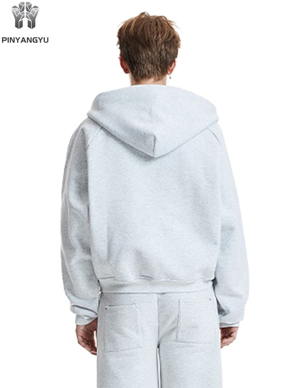 Nuova felpa con cappuccio da uomo ecologica in pile di cotone spugna francese di alta qualit&agrave; personalizzata con ricamo in bianco pesante oversize da 400 g/m&sup2;