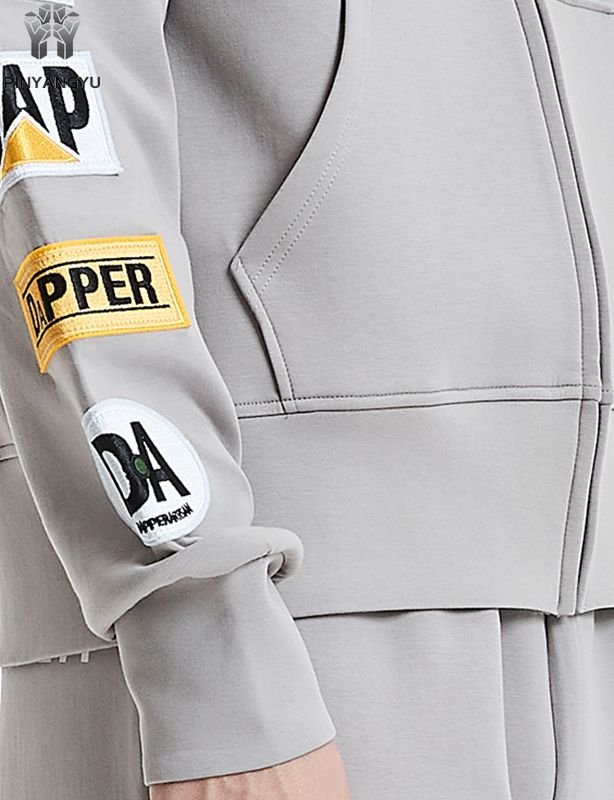 Felpa con cappuccio patchwork con stampa personalizzata Patch ricamata Lavaggio acido invecchiato Zip sbiadita con strass 100% cotone Felpa con cappuccio LOGO OEM