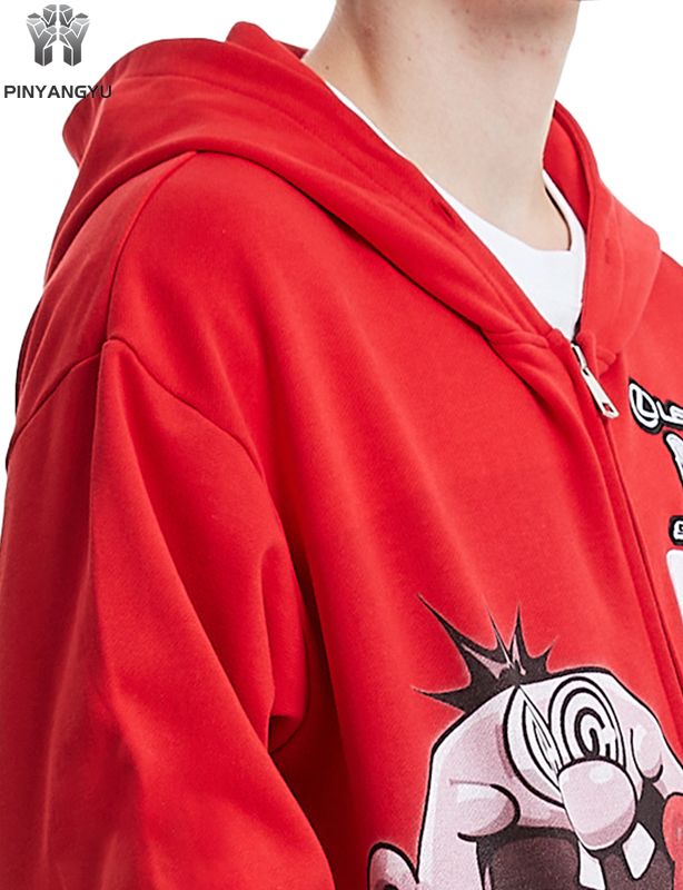Felpa con cappuccio con cerniera intera e design lavaggio acido. Logo personalizzato Felpa con cappuccio Oem Odm DTG. Felpa con cappuccio con ricamo applique con cerniera intera e design con strass