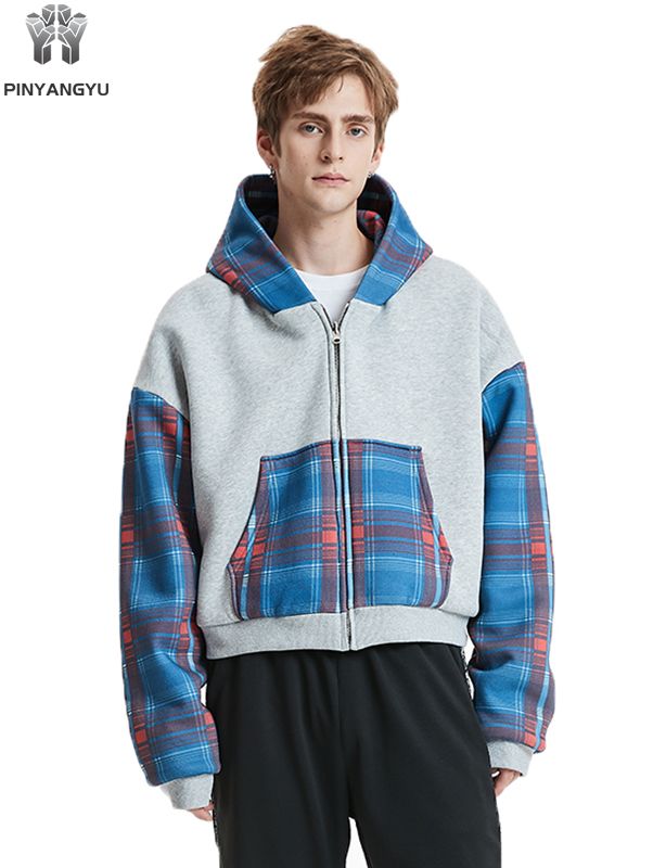Cerniera doppia da strada casual di alta qualit&agrave; OEM ricamata con stampa a sbuffo personalizzata con logo in pile pesante di cotone oversize