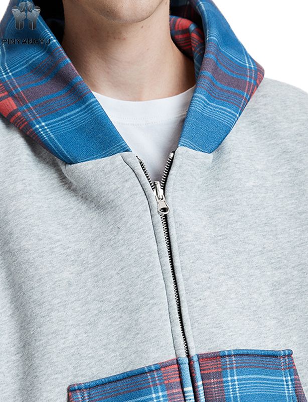 Cerniera doppia da strada casual di alta qualit&agrave; OEM ricamata con stampa a sbuffo personalizzata con logo in pile pesante di cotone oversize