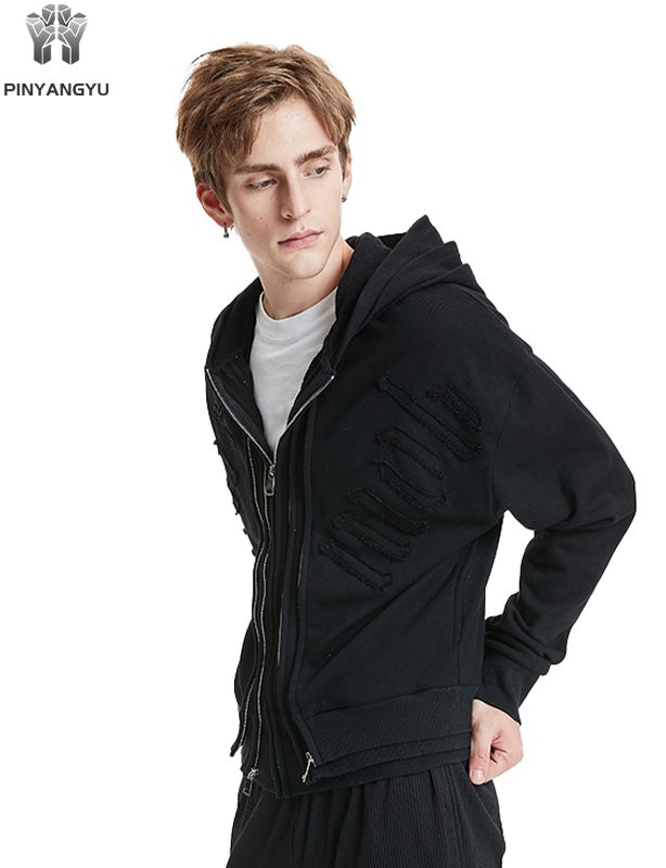 Felpa con cappuccio da uomo con cappuccio a tre strati, tinta unita, ricamata, in cotone pesante, personalizzato, a tre strati, cucita, 500 g/m&sup2;, 100% cotone