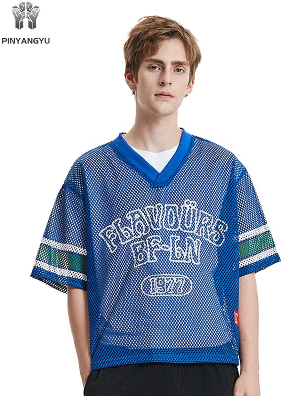 Maglietta personalizzata in rete macro, maglietta traspirante in rete con grandi fori per lo sport e l'estate