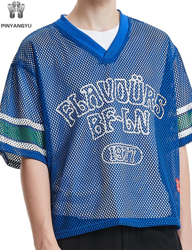 Maglietta personalizzata in rete macro, maglietta traspirante in rete con grandi fori per lo sport e l'estate