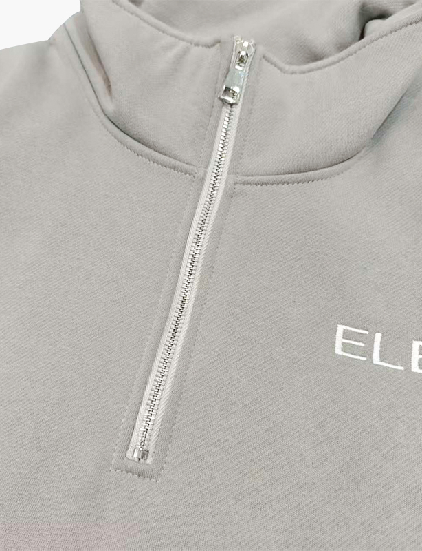 Felpa con cappuccio lunga in spugna girocollo da donna con logo personalizzato di alta qualit&agrave; Felpa pullover con mezza zip in cotone 100% Made China OEM