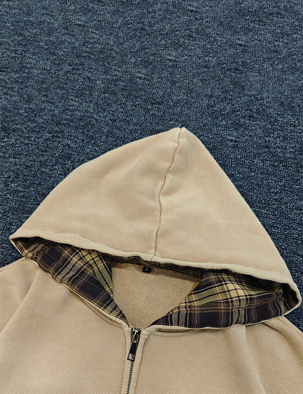 Cotone tinta unita con ricamo in pile con logo personalizzato per felpa con cappuccio con doppia zip per uomo Felpe con cappuccio oversize con cerniera autunnale