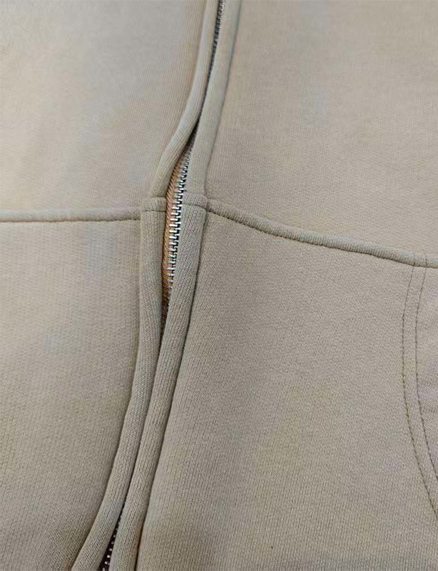 Cotone tinta unita con ricamo in pile con logo personalizzato per felpa con cappuccio con doppia zip per uomo Felpe con cappuccio oversize con cerniera autunnale