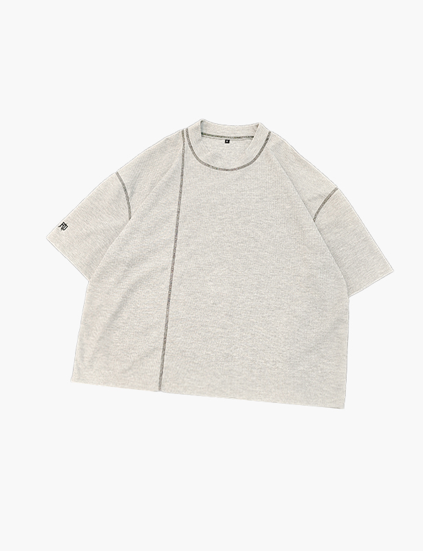 Magliette streetwear personalizzate OEM Produttore di camicie a maniche lunghe con motivo waffle Crop Box Fit termico oversize per uomo