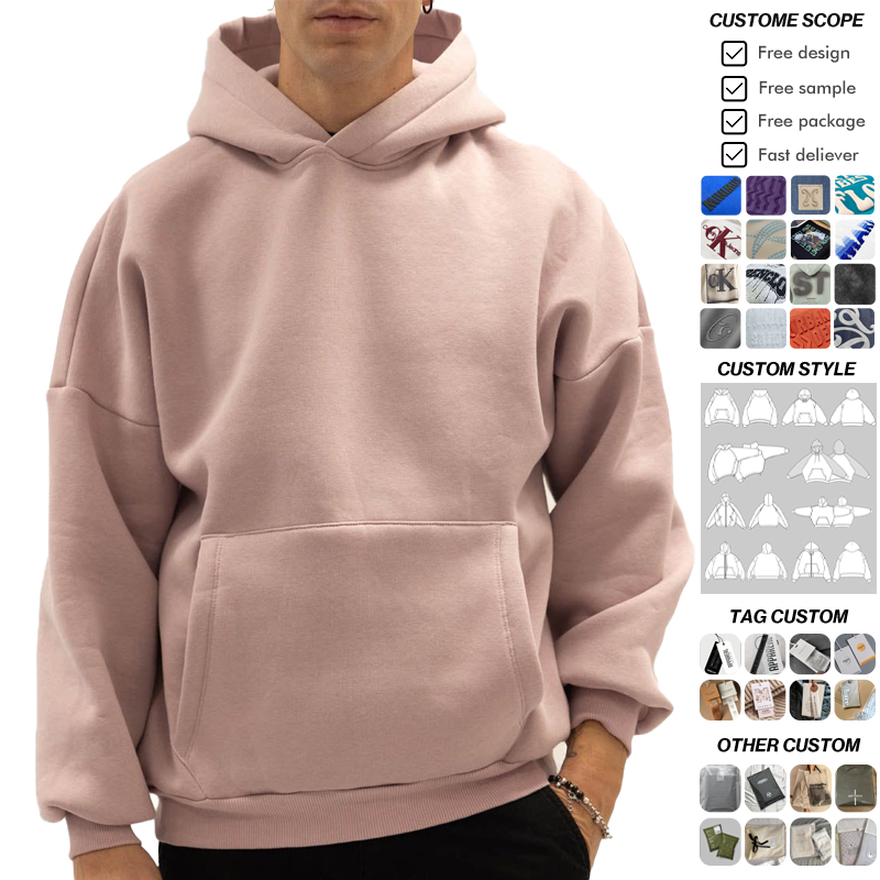 Felpa con cappuccio classica da uomo OEM - Felpa con cappuccio casual in morbido pile